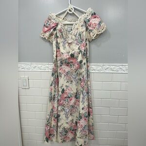 Jessica McClintock bridal floral dress size 11/12 cotton